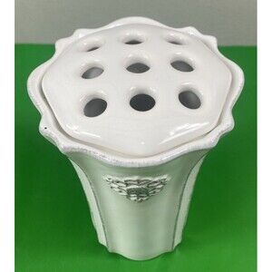 White Ceramic "Arrange it Easy" Flower Frog Vase from Southern Living at Home
